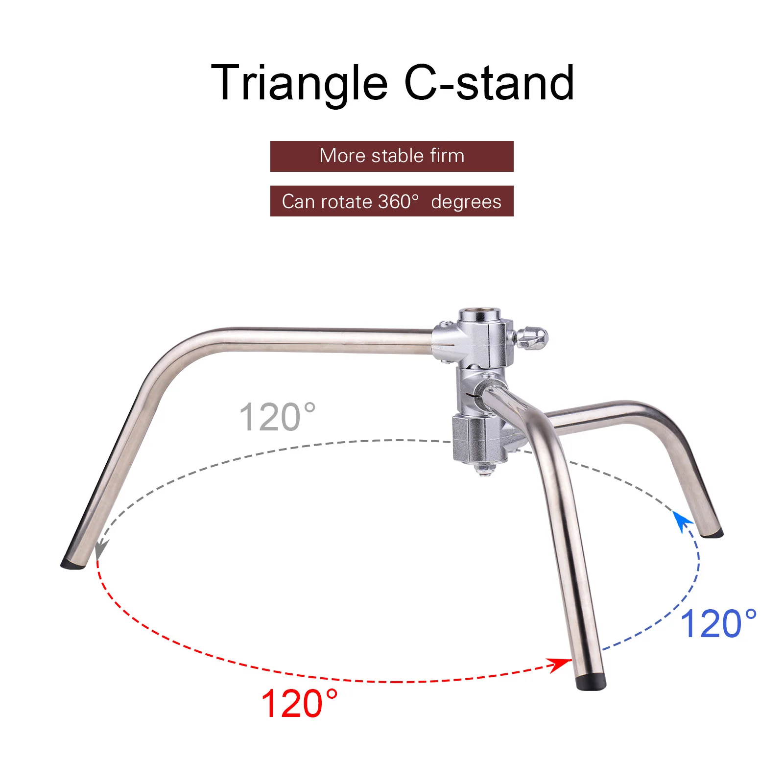 Photo Studio Light Stand Aluminum Alloy C-Stand with Boom Arm Folding Legs 20kg/44lbs Load Capacity 330cm/10.8ft Max. Height