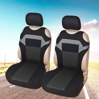

New Breathable 4Pcs/Set Car Front Seat Covers With Free Headrest Covers Mesh Car Interior Accessories T Shirt Type