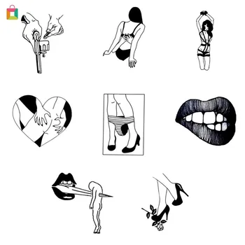 

BeautyBigBang Applique tattoo stickers 2 PCS temporary tattoo stickers small retro waterproof women Harajuku punk