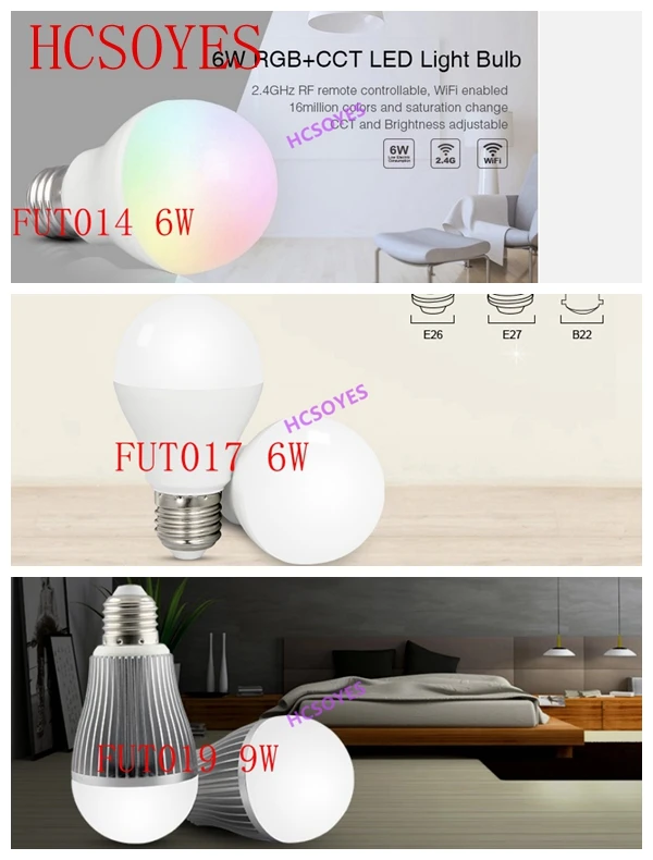 Milight FUT014 6 Вт/FUT017 6 Вт/FUT019 9 Вт светодиодный прожектор RGB+ CCT/двойной белый 2,4 ГГц беспроводной пульт дистанционного управления Android/iOs APP умная лампа