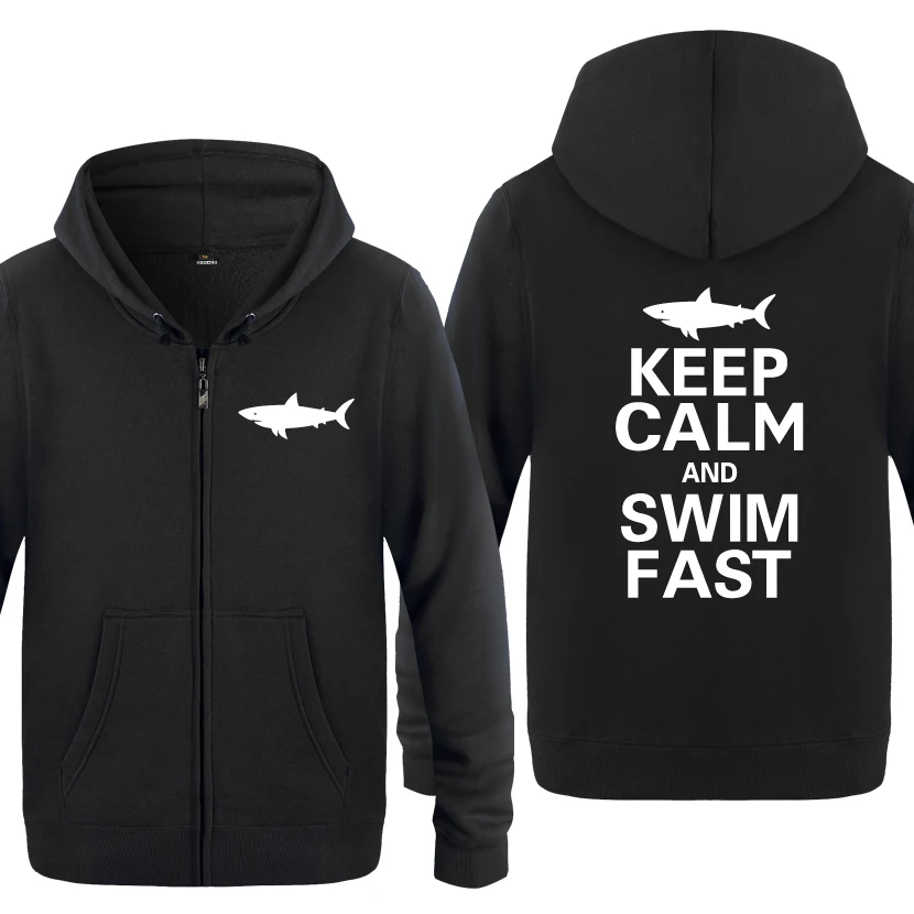 

Keep Calm And Swim Fast Novelty Funny Creative Sweatshirts Men Fashion Mens Zipper Jackets Hooded Fleece Hoodies Cardigans