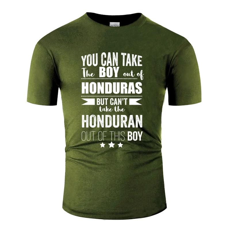 Футболка с надписью «Can Take The Boy Out Of Honduras no Can Take» г., мужская и женская футболка с круглым вырезом для всей семьи