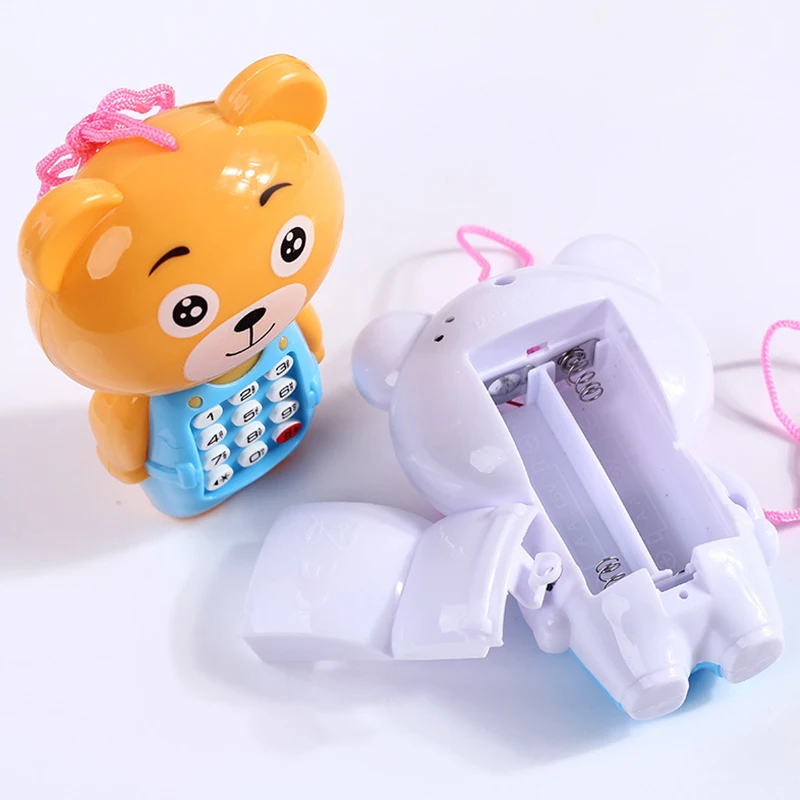 Детский музыкальный телефон с героями мультфильмов, Детские кнопки, телефонные игрушки дошкольное образование, обучающая светодиодная световая игрушка, мобильный телефон, подарок для детей