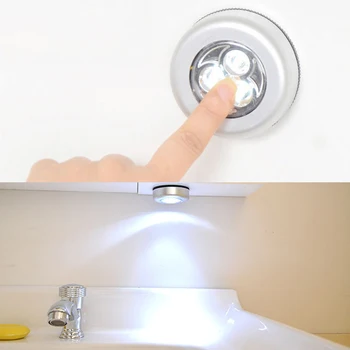 

Touch LED Night Light Under Cabinet Light 3LEDs Led Puck Lights Closet Cupboard Showcase Drawer Wardrobe Lamp Night Lamp