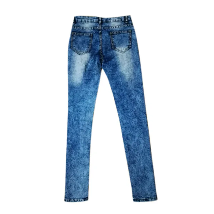 Женские джинсы эластичные Slim Fit отверстия длинные узкие брюки JS26