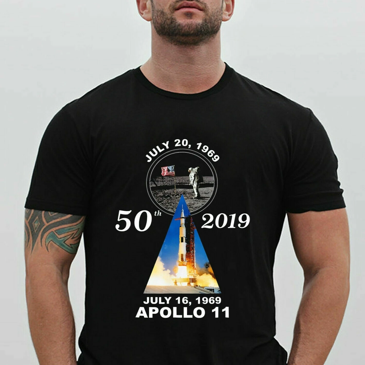 Мужская хлопковая одежда Apollo 11 с Лунной посадкой на 50-ю годовщину |