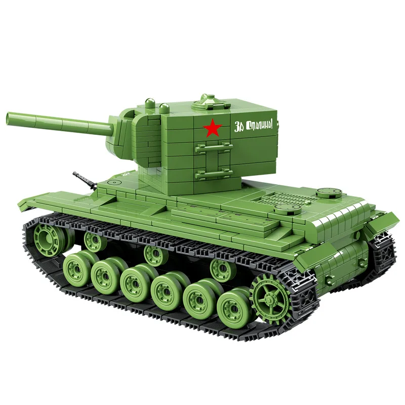 

Crown Soviet Union KV2 Tanks World War II Military Building Blocks Series Boy Educational Assembled Model CHILDREN'S Toy Gift