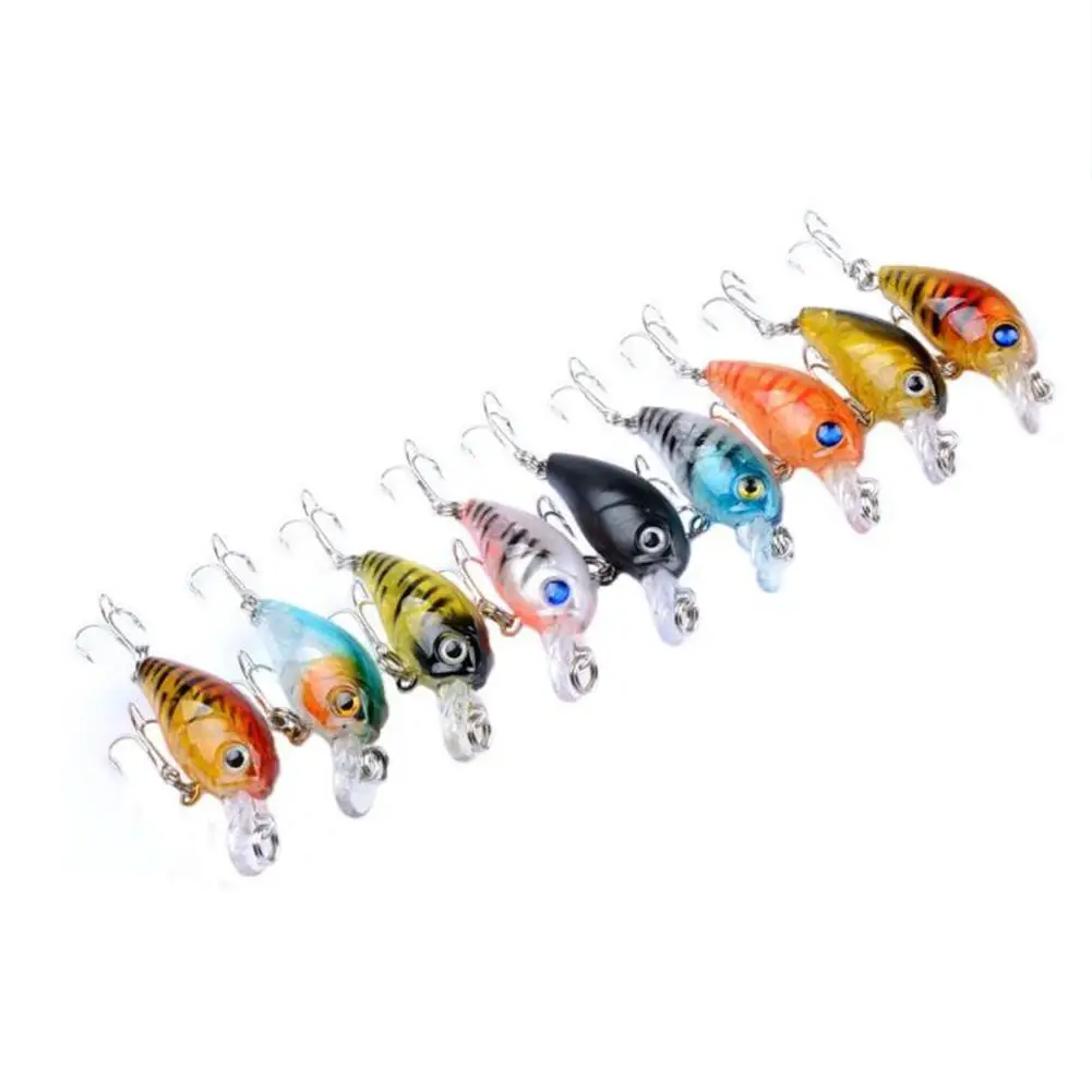 Isca de Pesca Definido para Pesca Cerca de 12.5*6.2*3cm Manivela Isca Biônico Marítima Dura Conjunto Tamanho: Plástico Abs 9 Pçs - Set 4 Iscas artificiais