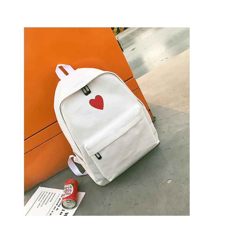 WOMEN'S Bag New Style Backpack Two-Piece Set Peach Heart Schoolbag College Style Korean-style Backpack