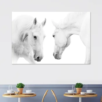 

White Horse Animals Painting Artistic Canvas Art Posters and Prints Modern Wall Art Picture For Living Room Modern Home Decor