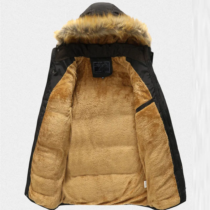 Новинка, мужское зимнее пальто, теплая Мужская парка, ветрозащитная утепленная хлопковая одежда с капюшоном, мужская верхняя одежда, куртки, пальто, большой размер 5XL