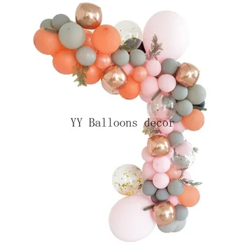 

Gray Pink Latex Balloon Chain of Rubber Wedding Party 1 Backdrop Decor Balloon Chain Arch Decoration