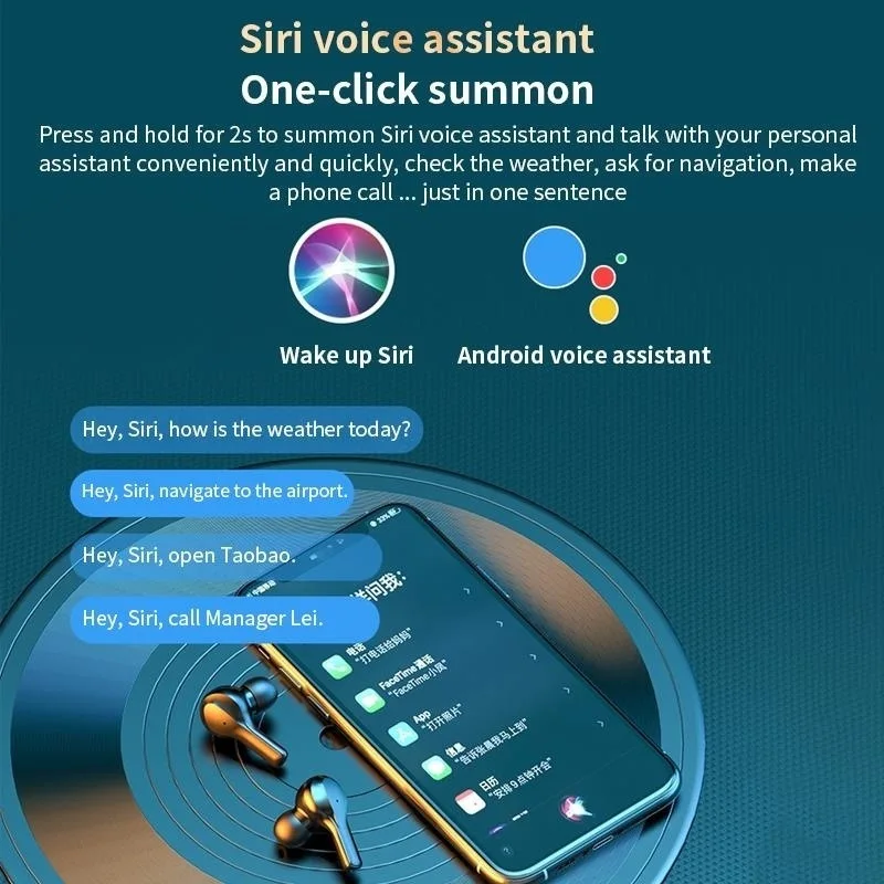 Wireless Bluetooth Headphone IPX7 Waterproof Bluetooth Earphone 9D HiFi Wireless Headsets Music Earbud with 2000mAh Charg Case