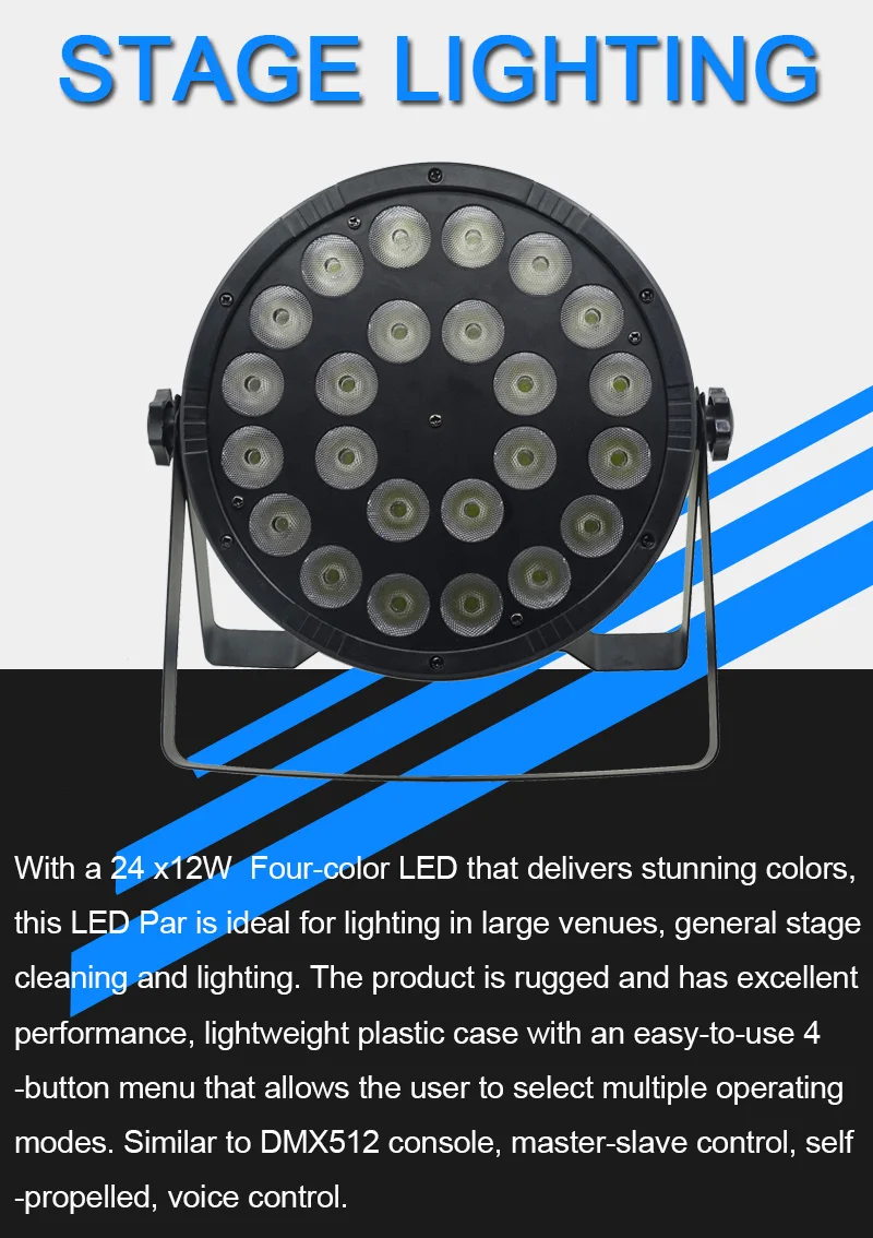 24x12 Вт RGBW 4в1 Led Par свет 24*12 Вт с DMX512 дискотеки профессиональное студийное диджейское Оборудование свадебный бар освещение на сцену