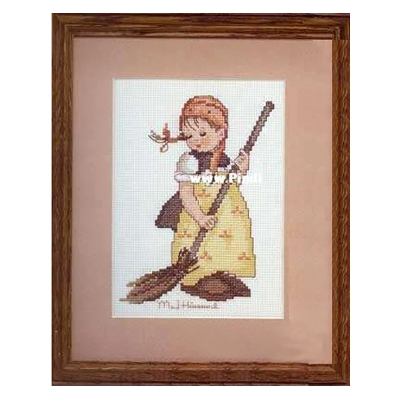 Little Sweeper girl sweep the ground floor Cleaning
