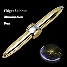 Gyroscope rotatif LED multifonction créatif en métal, stylo à bille, mode, fournitures scolaires et de bureau, stylos d'écriture 