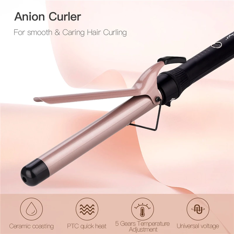 Modelador de cabelo elétrico de cerâmica, 9mm