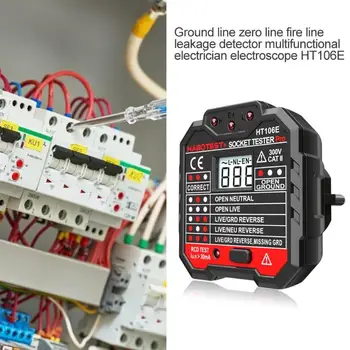

HABOTEST Socket Tester Digital Display Plug In AC 110V-230V Electric Mains Fault Checker Phase Check Detector Voltage Tester