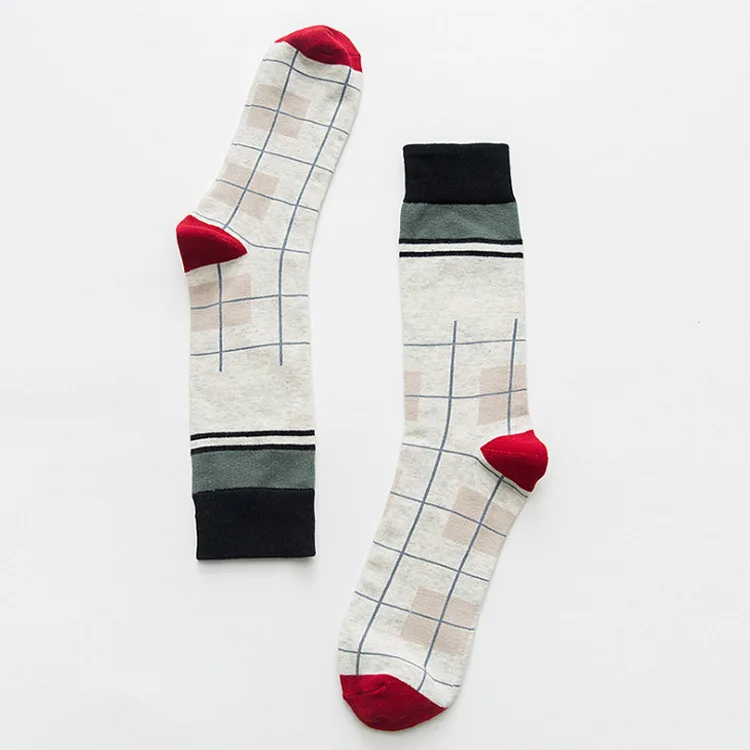 Осень-зима, стильные уличные счастливые мужские носки, сочетающиеся цвета, большие размеры, мужские носки в стиле хип-хоп, хлопковые подарки для мужчин 102103 - Цвет: 02
