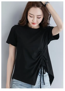 

JS1686J-2020 summer new Korean short bottoming shirt net red slim slimming solid color short-sleeved T-shirt female