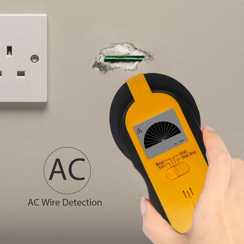 

3 in 1 Stud Finder Metal Wood Stud Scan AC Voltage Live Wire Detector Wall Scanner Single-chip Control With Smart Beep Function