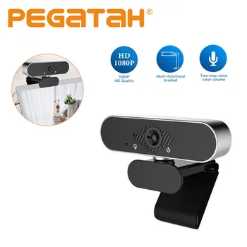 

1080P Web Computer Camera 2.0 USB Stream HD Webcam with rotatable 360° Built-in Dual Mics Smart For Desktop Laptops Game Cam