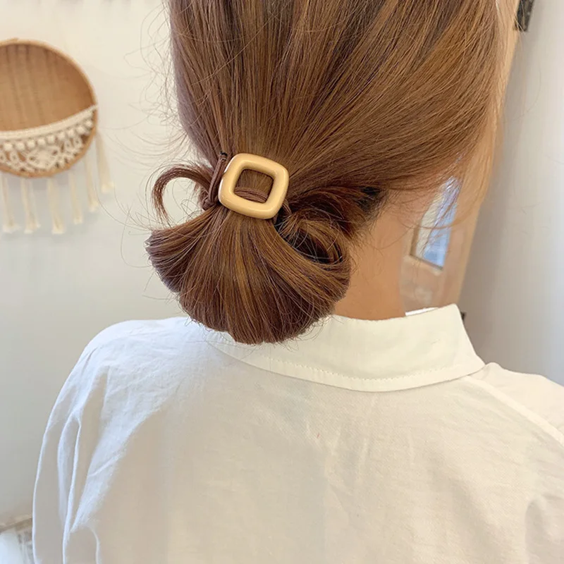

2020 New Women Elegant Elastic Hair Bands Girls Fashion Hair Loop Ponytail Alloying Scrunchies Simple Hair Accessories Headwear