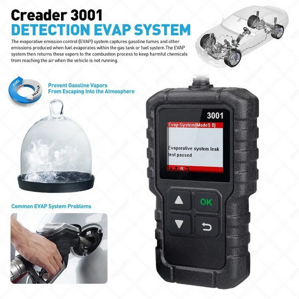 Диагональ 1 77 дюйма LAUNCH X431 CR3001 сканер OBD2 с поддержкой Full OBD II/EOBD Creader 3001 12 В