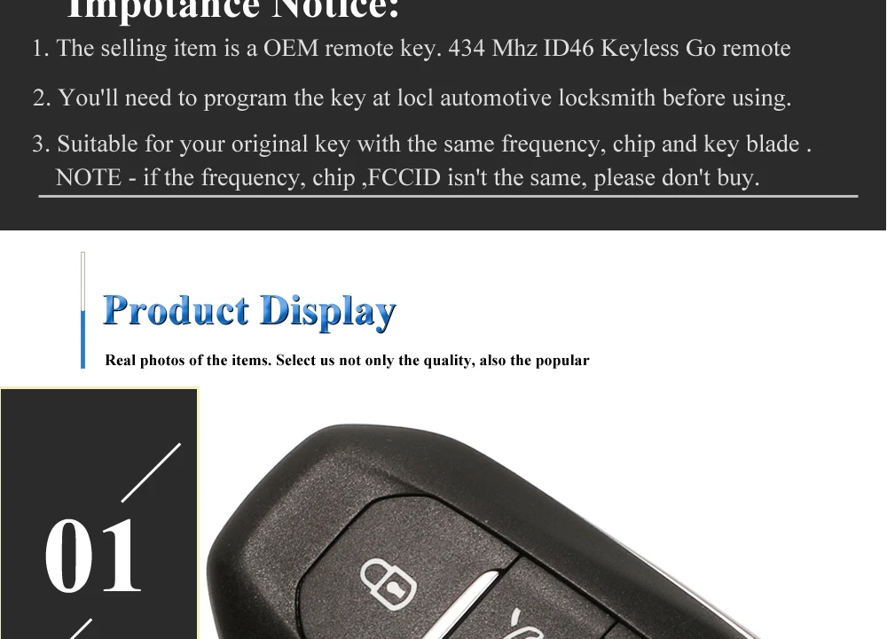 Keyforkess per Citroen DS4 DS5 433MHz PCF7953 ID46 Hitag2 Chip di Smart Keyless Go VA2 HU83 Ricambi Originali Chiave A Distanza 3BTN Originale Della Fabbrica 11 Keyforkess per Citroen DS4 DS5 433MHz PCF7953 ID46 Hitag2 Chip di Smart Keyless Go VA2 HU83 Ricambi Originali Chiave A Distanza 3BTN Originale Della Fabbrica - H1f96ad770114495b9cafc4e2a08b0250j