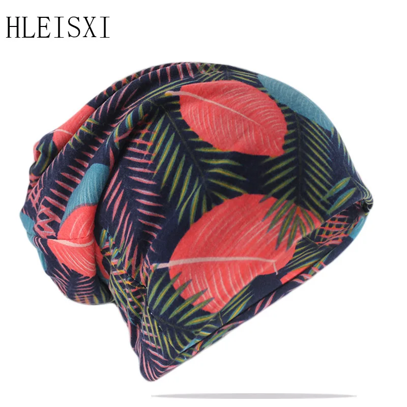 Heißer Verkauf Mode Frauen Mützen Skullies Hut Für Mädchen Doppel Verwendet Floral Hüte Schal Frühling Herbst Floral Knochen Neue Gorras verkauf