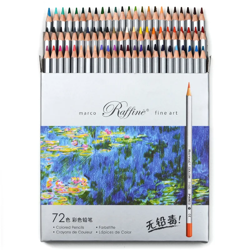 

Marco 7100-24/36/48/72 Oil Color / Water Color Pencil Set Non-toxic Color Pencil lapis de cor Professional Colored Pencils