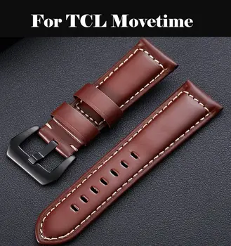 

Genuine Leather Watch Band Strap for Watchband size 16 18 19 20 21 22 24 mm Black Watch wristband Bracelet For TCL Movetime