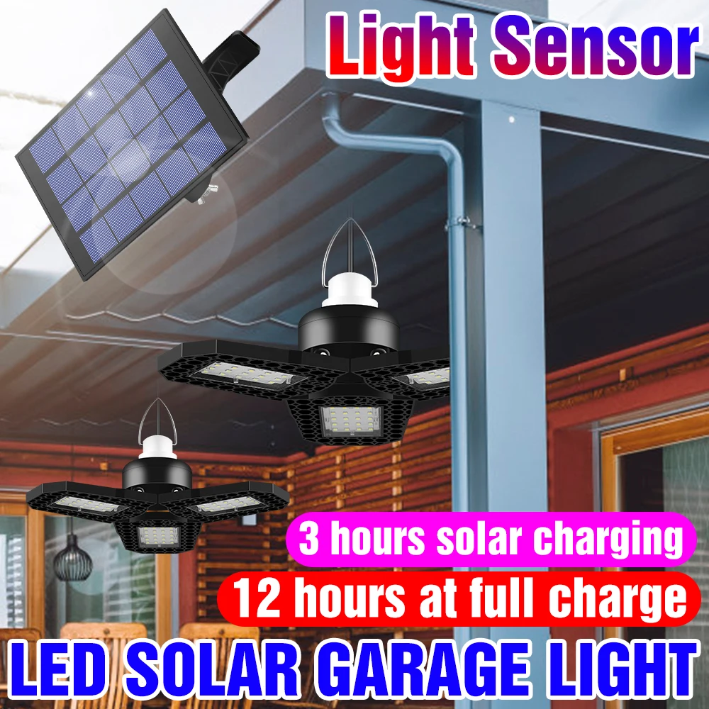 Solar Powered Deformable LED Garage Light Lighting4Home