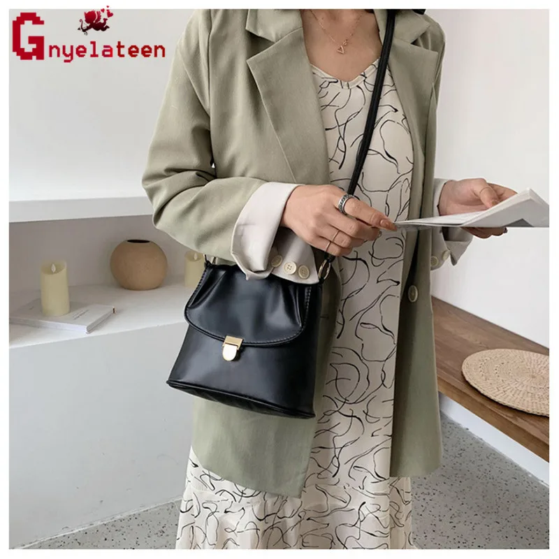 

2020 Fashion Leather Woman's Mini Bag Handbags Portemonnees Female shouder Bags Messenger Ladies Simple Bags