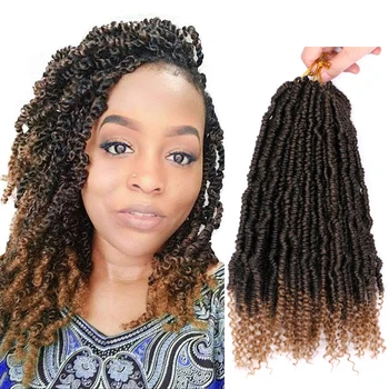 

DAIRESS 12" Bomb Twist Hair Crochet Braids Kinky Curly Crochet Twist Hair 24 Stands Synthetic Ombre Passion Twist Crochet Hair