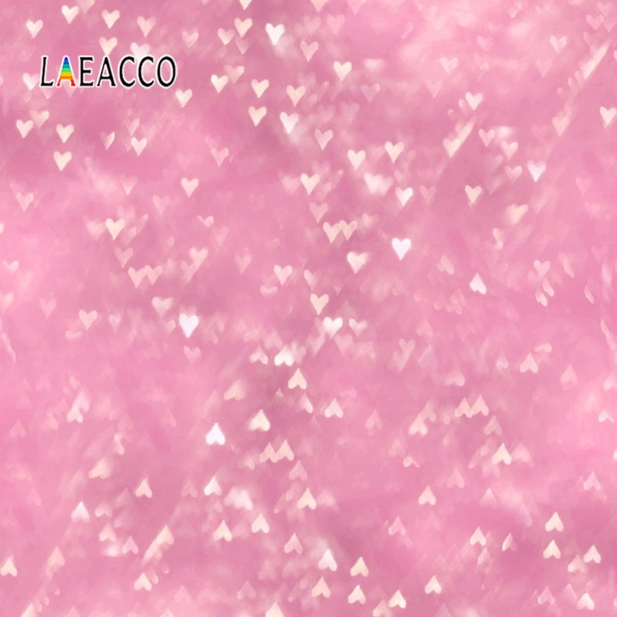 

Laeacco Wedding Party Pink Love Heart Light Bokeh Valentine's Day Photo Backdrops Personalized Photography Backgrounds For Photo