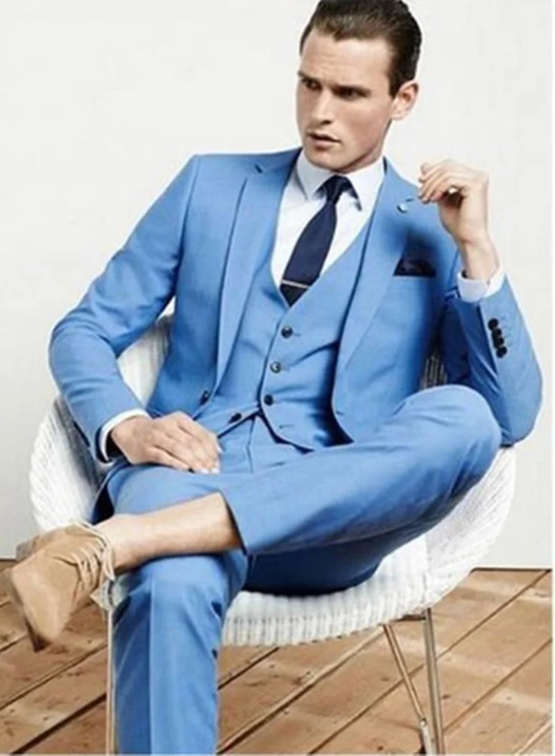 

Handsome Groomsmen Notch Lapel Groom Tuxedos Mens Wedding Dress Man Jacket Blazer Prom Dinner (Jacket+Pants+Tie+Vest) A605