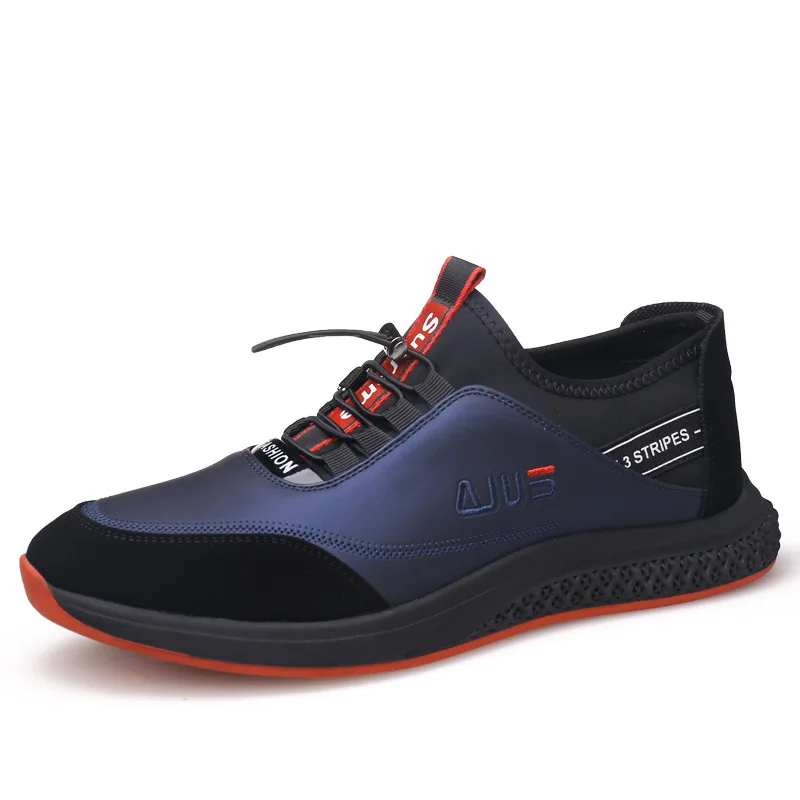 

Men's Shoes in Spring 2019 Leather Stitching Hollow Fashion Casual Shoes Air-permeable, Light Anti-skid Men's Shoes size37-44