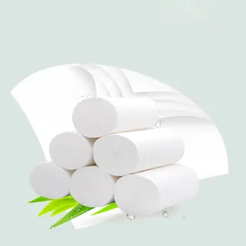 

12 Rolls 4-Ply Toilet Paper Soft Toilet Paper Highly Absorbent Home Kitchen Paper Napkin 12.3*12cm