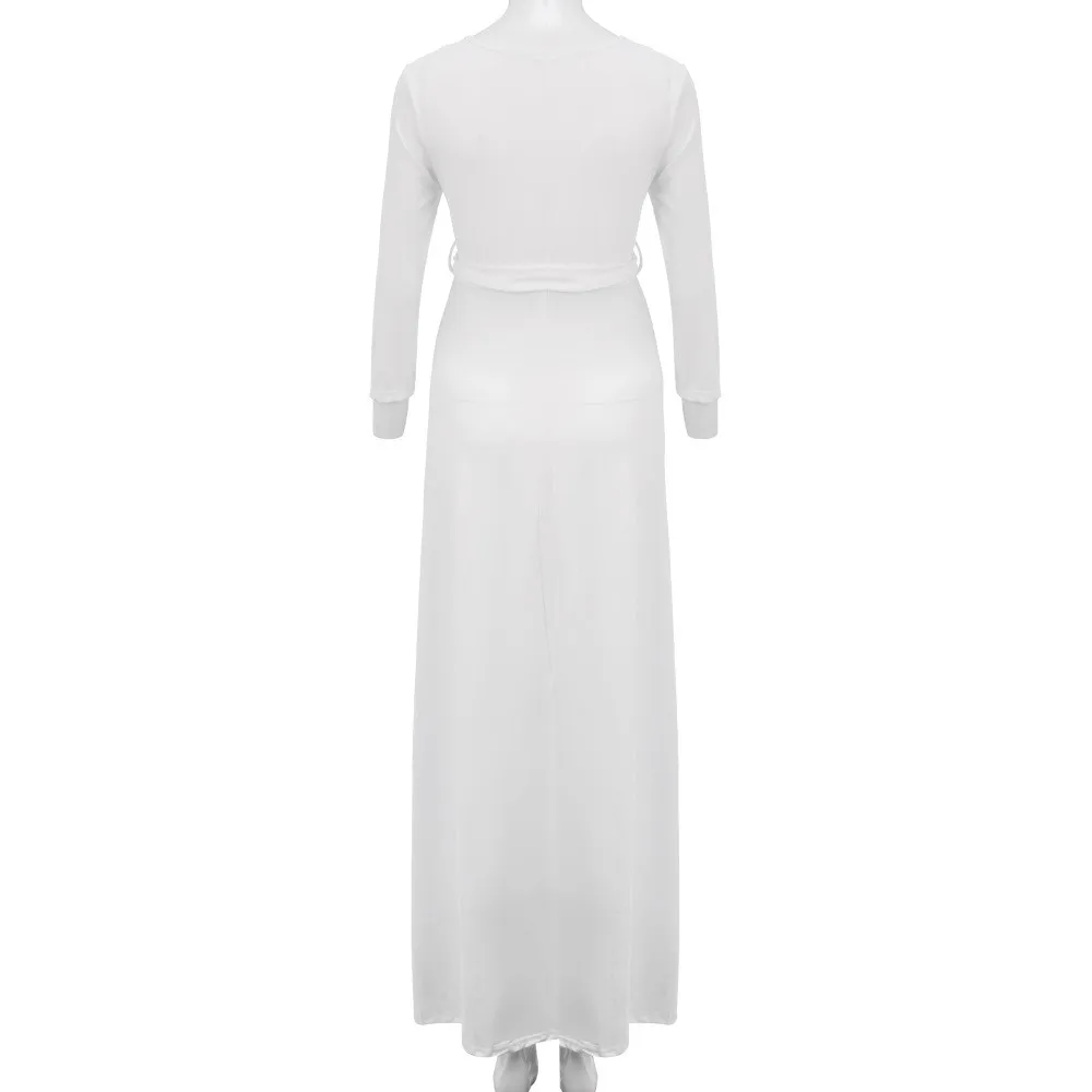 Зимнее женское платье для беременных, однотонное, с регулируемым поясом, длинное платье, платья для беременных с v-образным вырезом, макси платья для беременных, Gravida# LR2