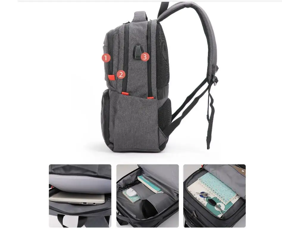 Men 15.6 Inch Laptop Backpack Men Backpack with lunch bag Rucksack Backpack with Picnic Bag Insulation Bag Lunch Backpack Bag 6