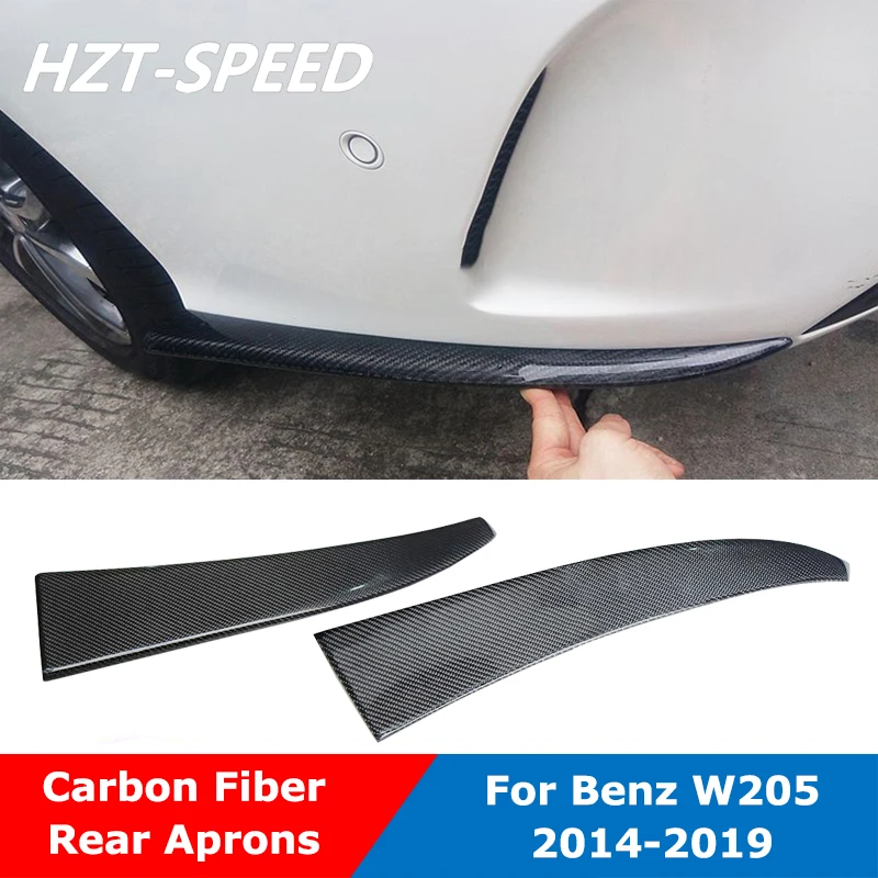W205 Carbon Fiber Rear Lip Bumper Diffuser Side Splitter Aprons For