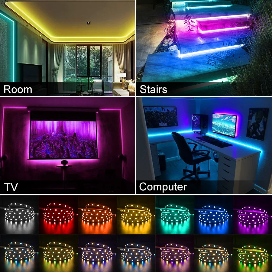 RGBWW Светодиодные ленты светильник SMD2835 5050 5 м 10 Водонепроницаемый цветная (RGB)