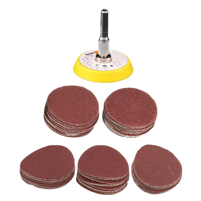 50Pcs 2 Sanding Discs Pad 50mm Sandpaper Sander Abrasive 60, 80, 120, 150, 180G