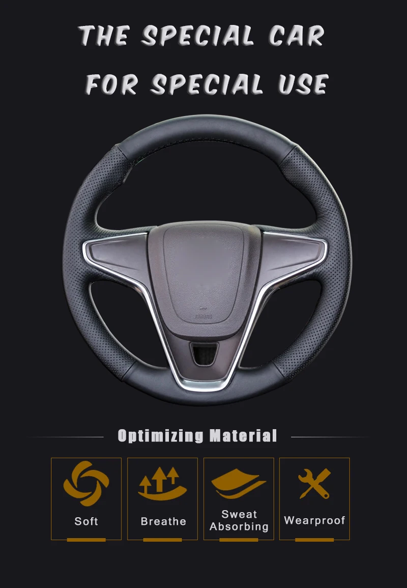 Автомобильная Оплетка на руль для Buick Regal Opel Insignia DIY Авто Чехлы для интерьера аксессуары для автомобиля-Стайлинг