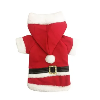 

2020 New Santa yorkie dog clothes legs Christmas pet puppy clothes holiday clothing small dog sweater jacket Christmas coat