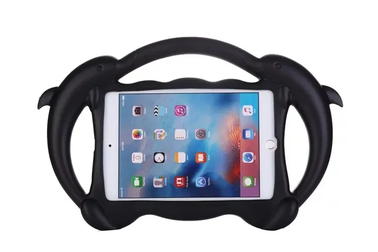 Черный Детский чехол для iPad mini 2 3 4 5, моющийся чехол с рисунком рыбы, милый противоударный чехол-подставка с ручкой, защитный чехол для планшета, Новое поступление - Цвет: Черный