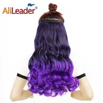 

Alileader Favourite 5Clips In Hair Long Wave Clip In Hair Extension Synthetic Hair Extensions Ombre Hairpiece Fake Hairpieces