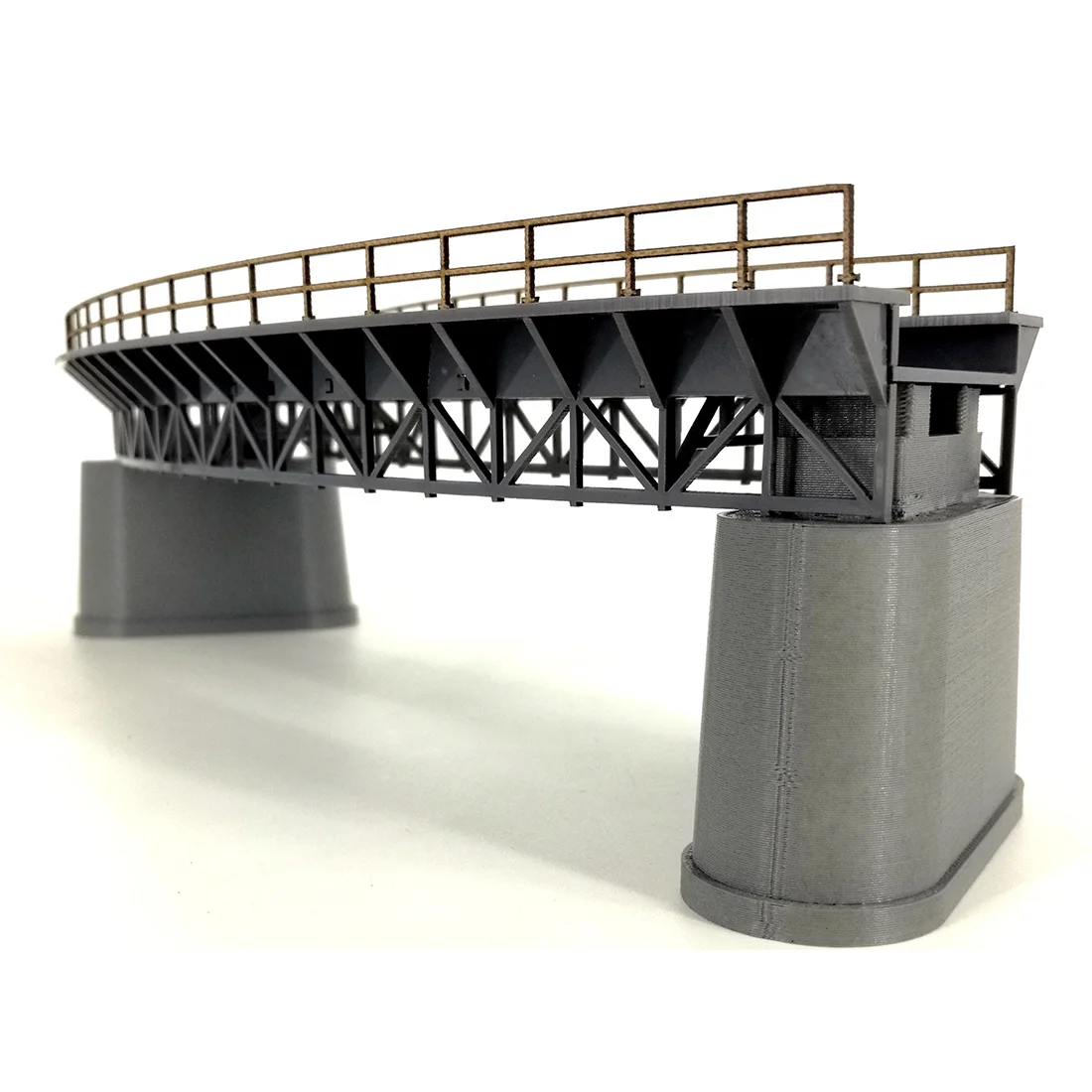  1:87 HO Scale Train Railway Scene Decoration Q4 R1 Curved Railway Bridge Model Without Pier For San