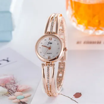 

Women Fashion Watch Stainless Steel Band Analog Quartz Round Wrist Watch Crystal Luxury Temperament Female Watch Clock Reloj New